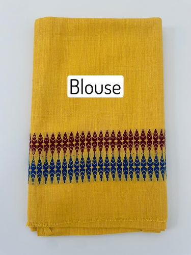 Assam Eri Silk Saree | Yellow | Handwoven | Silk Mark Certified | Ships from California